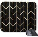 Gold Chevron On Black Background Personalized Anti Slip Computer Mouse Pad Support For Wireless Mouse Optical Mouse Durable Office Accessory And Gift