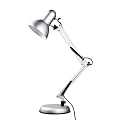 Premier Housewares Fully Adjustable Desk Lamp, Silver Metal