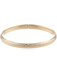 Duragold 14k Yellow Gold Diamond-Cut Bangle Bracelet, 8"