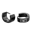 Stainless Steel Huggie Earrings with Iron Crosses Design Stainless Steel Huggie Earrings with Iron Crosses Design