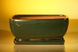 Bonsai Boy's Ceramic Bonsai Pot With Matching Humidity/Drip tray - Rectangle<br>10.75 x 8.5 x 4.125