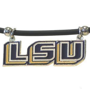 LSU Fighting Tigers Logo Pendant Rubber Necklace - NCAA College Athletics Fan Shop Sports Team Merchandise