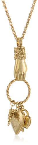 1928 Boutique Vintage Gold-Tone Victorian Charm Necklace