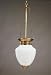 Hanging Raw Brass White Globe Fixture Medium Socket