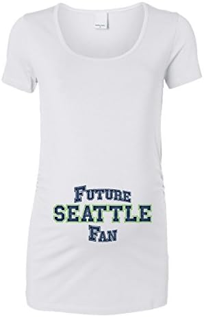 Trunk Candy Womens Future Seattle Fan Maternity Top (White, Small)