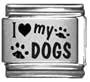 I Heart my Dogs Laser Etched Italian Charm