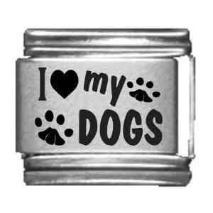 Buy Clearly Charming I Heart my Dogs Laser Etched Italian Charm by Clearly Charming