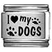 I Heart my Dogs Laser Etched Italian Charm