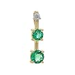 14K Yellow Gold Emerald and Diamond Pendant