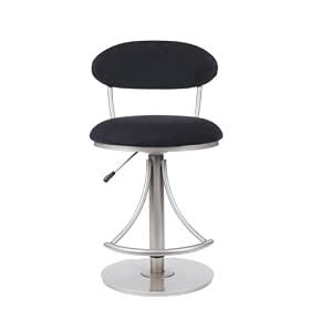 Hillsdale 4641-824 Venus Adjustable Swivel Stool, Black
