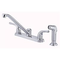 Danze D413111 Melrose Two Handle Kitchen Faucet with Lever Handles and Spray, Chrome
