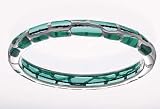 Kabbalah Bangle Sterling Silver Light Blue Resin and Authentic Red String Bangle