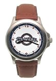 Milwaukee Brewers Mens Rookie League Leather Strap Watch