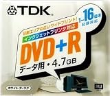 TDK DVD+Rデータ用 1~16倍速対応ワイドプリンタブル 10mm厚ケース入り [DVD+R47PWT]