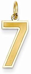 14k Yellow Gold Medium Satin Number 7 Charm