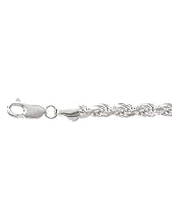 Sterling silver diamond cut rope necklace 4.3mm, 18 inch