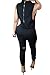 Women's 1PC Trendy Jumpsuit Sleeveless Broken Hole Waisted Club Long Romper Outfit, Large, Black