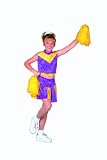 Purple/Yellow Cheerleader Costume
