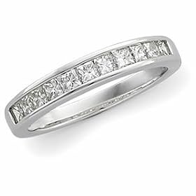 14K White Gold Diamond Anniversary Band Ring (0.75 ctw, G-H, SI1) by