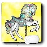 Carousel - Carousel Horse in Yellow - Mouse Pads