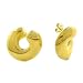 Jewelry : 18K Yellow Gold Italian 18K Artform C Swirl Hoop Earrings