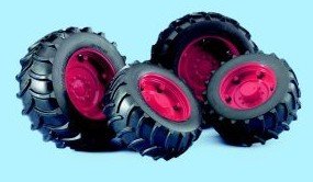 Bruder Twin Tires with Red Rims for Tractor Series 02000