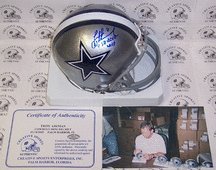 Troy Aikman Autographed Dallas Cowboys Mini Football Helmet with 