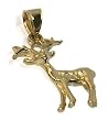 Fascinating 10 KT Yellow Gold Cute Deer Charm 10K Pendant