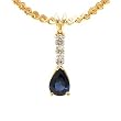 14K Yellow Gold Sapphire and Diamond Pendant