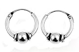 Bali Hoop Earring, Diameter: 10mm, Thickness: 4mm