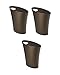 Umbra Skinny Sleek & Stylish Bathroom Trash, Small Garbage Can Wastebasket for Narrow Spaces at Home or Office, 2 Gallon Capacity, Bronze, 3-Pack