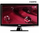 LG W2353V-PF 23 Widescreen TFT Monitor (2ms) + HDMI male-HMDI male Cable - 2m (MC380-2M) + CG-281HQ HDMi female / DVI-D male Connector - gold-plated plugs