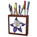 Sandy Mertens Flower Designs - Columbine Flower - Tile Pen Holders-5 inch tile pen holder