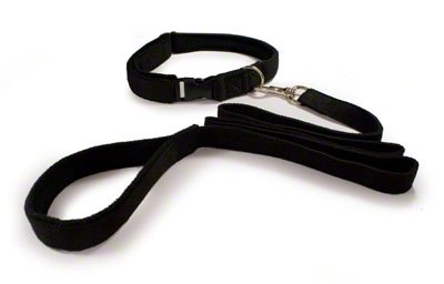 Tuff-Luv Natural Fleece line Hemp Dog collar & leash set - size: Small / Colour Black