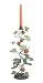 Candle Holders Black Wrought Iron, Green leaves and Orange gourds