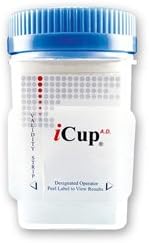 iCup 9 Panel Drug Test - COC-THC-OPI-AMP-mAMP-PCP-BZO-BAR-MTD + Adulterants (25 per case)