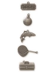 Art and Craft Supply: Karen Foster Mini Charms 5/Package, Fishing - KAREN FOSTER