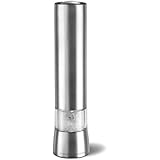 Cole & Mason Hampstead Precision Electric Salt Grinder with LED Light, Stainless Steel