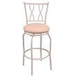 Beige Double Crossback Metal Stool - 30"