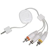 Retractable Audio/Video Cable for iPod Video/Photo (White)