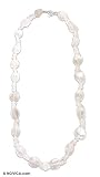 Quartz necklace, 'Purity' 0.8 W 25.6 L