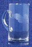 Individually Hand Etched Glass Honeybee Syrup Pitcher 5"H 10 oz Set / 2
