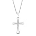 14k White Gold Diamond Cross Pendant w/Chain 18