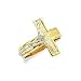 14kt Two-Tone Diamond Cut Crucifix Men's Ring