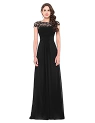 Round Neck Cap Sleeves Cocktail Chiffon Ruched Sheer Lace Evening Dress/Homecoming Dress/Bridesmaid Dress/Pageant Dress/Prom Dress/Party Dress/Wedding Dress 