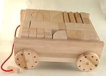 Block Set & Wagon; 59 Pcs; 58 Hard Maple Unit Blocks+Maple Wagon; "Made In The USA"