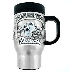 New England Patriots Boxed Travel Mug - NFL Football Fan Shop Sports Team Merchandise