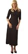 CLEARANCE SALE-Faux Wrap Black Dress - Misses/Plus (Fuss Free Apparel)