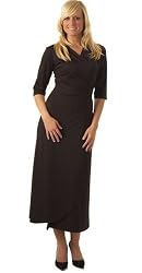 Faux Wrap Black Dress - Misses/Plus (Fuss Free Apparel)
