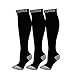 zuoge 3 Pairs Compression Socks Pack - Best Medical, Nursing, Travel & Flight Socks - Running & Fitness - 15-20mmHg